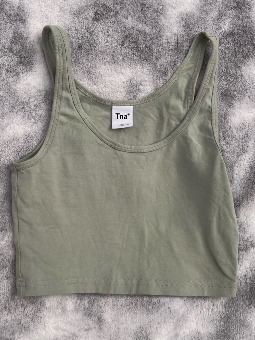 Aritzia TNA Sage Green Cropped Tank